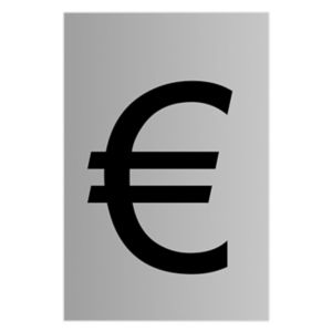 Image of Euro symbol Self-adhesive labels (H)60mm (W)40mm
