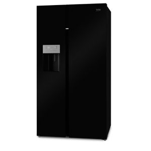 Beko ASGN542B American style Black Freestanding Fridge freezer
