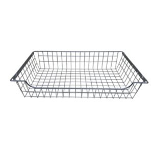 Image of Perkin Wire Silver effect Iron Sliding Storage basket (H)160mm (W)775mm