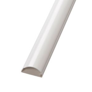 Image of D-Line White 40mm Semi-circle Trunking length (L)1.2m
