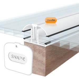 Image of SNAPA White PVC Glazing bar (L)4m (W)45mm (T)25mm