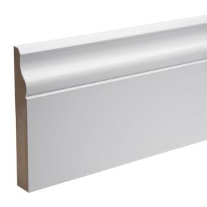 Image of White MDF Ogee Skirting board (L)2.4m (W)119mm (T)18mm