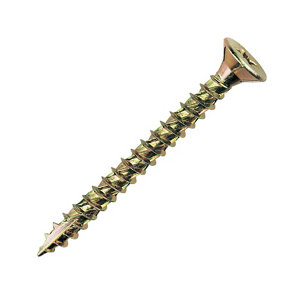 TurboGold Yellow-passivated Carbon steel Screw (Dia)4mm (L)50mm  Pack of 200