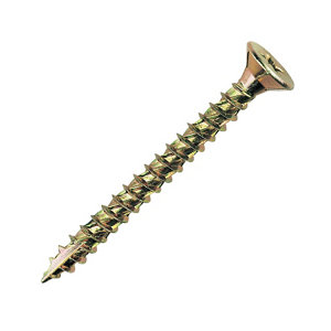TurboGold Yellow-passivated Carbon steel Screw (Dia)5mm (L)70mm  Pack of 100