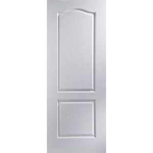 2 panel Arched Primed White Woodgrain effect LH & RH Internal Door  (H)1981mm (W)838mm (T)35mm