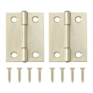 Brass-plated Metal Butt Door hinge (L)50mm NO74  Pack of 2