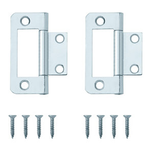 Zinc-plated Metal Flush Door hinge (L)50mm N177  Pack of 8