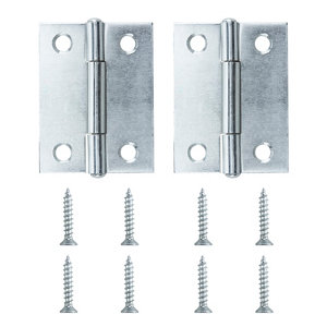 Zinc-plated Metal Butt Door hinge (L)50mm NO89  Pack of 2