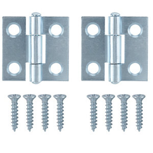 Zinc-plated Metal Butt Door hinge (L)25mm NO87  Pack of 2