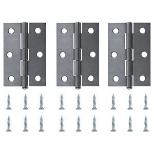 Steel Butt Door hinge (L)75mm N173  Pack of 3