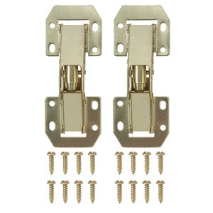 B&Q Brass effect Metal Sprung Door hinge (L)106mm N350  Pack of 2