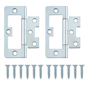 Zinc-plated Metal Flush Door hinge (L)75mm N178  Pack of 2