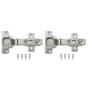 B&Q Nickel-plated Metal Sprung Concealed hinge (L)35mm  Pack of 2