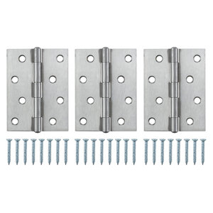 Stainless steel Butt Door hinge (L)100mm N432  Pack of 3