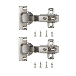 B&Q Nickel-plated Metal Unsprung Concealed hinge (L)35mm  Pack of 2