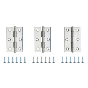 Stainless steel Butt Door hinge (L)75mm N169  Pack of 3