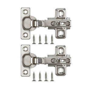 B&Q Nickel-plated Metal Sprung Concealed hinge (L)26mm  Pack of 2