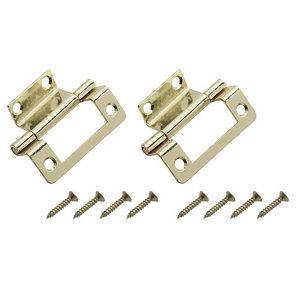 Brass-plated Metal Butt Door hinge (L)50mm N162  Pack of 2