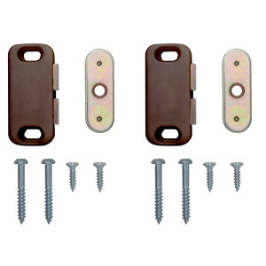 Brown Carbon steel Magnetic Cabinet catch  Pack of 12