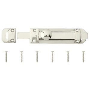 Satin Nickel effect Brass Flat N458 Door bolt (L)152mm (W)30mm