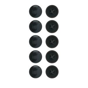 B&Q Black Screw cap (Dia)4mm  Pack of 20