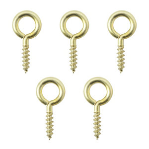 Brass Extra small Screw eye (L)16mm  Pack of 25