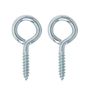 Zinc-plated Metal Large Screw eye (L)60mm  Pack of 2