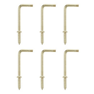 Brass-plated Large Cup hook (L)54.5mm  Pack of 6