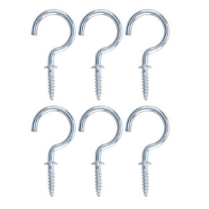 Zinc-plated Large Cup hook (L)46mm  Pack of 6