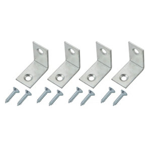 Zinc-plated Mild steel Corner bracket (H)1.5mm (W)26.5mm (L)25mm  Pack of 4