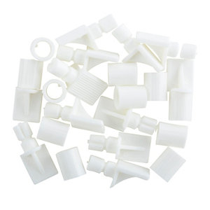 White Plastic Shelf support (L)26mm  Pack of 12