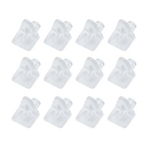 Clear Nickel-plated Plastic Shelf support (L)14mm  Pack of 12