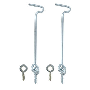 Zinc-plated Metal Gate hook & eye (L)100mm  Pack of 2
