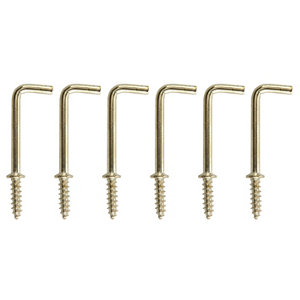 Brass-plated Medium Cup hook (L)38.5mm  Pack of 6