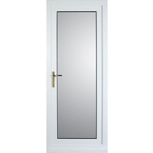 Fully glazed White uPVC RH External Back Door set  (H)2055mm (W)840mm