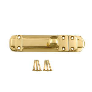 Polished Brass Straight H 32094 Door bolt (L)152mm (W)30mm