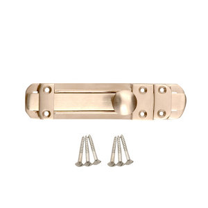 Nickel effect Brass Door bolt (L)152mm