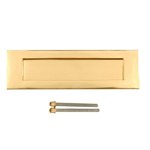 Brass effect Metal Letter plate  (H)75mm (W)280mm