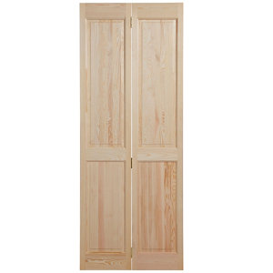 4 panel Clear pine Internal Bi-fold Door set  (H)1946mm (W)750mm