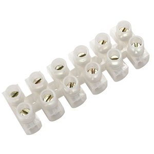 B&Q White 15A 6 way Cable connector strip