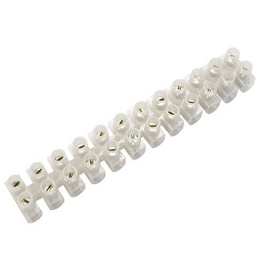 B&Q White 30A 12 way Cable connector strip