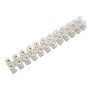 B&Q White 30A 12 way Cable connector strip  Pack of 5