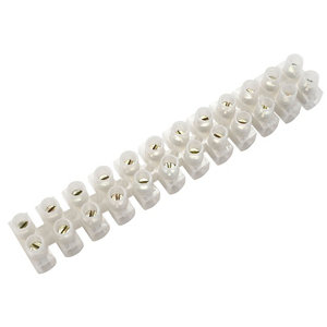B&Q White 3A 12 way Cable connector strip  Pack of 10