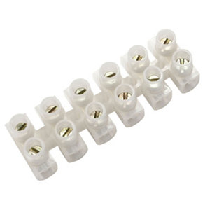 B&Q White 3A 6 way Cable connector strip