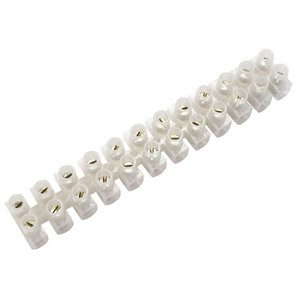 B&Q White 5A 12 way Cable connector strip