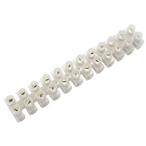 B&Q White 5A 12 way Cable connector strip  Pack of 10