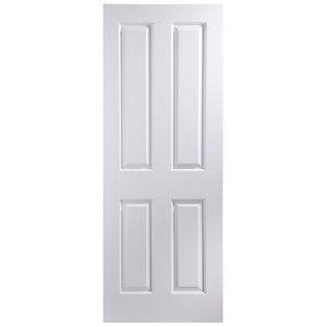4 panel Primed White LH & RH Internal Door  (H)1981mm (W)762mm (T)35mm