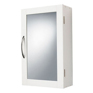 B&Q Lenna White Mirrored Cabinet (W)300mm (H)500mm