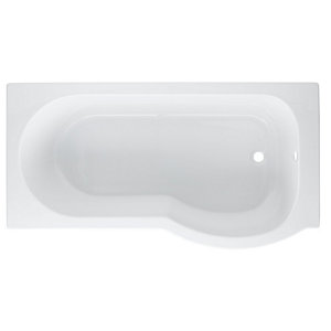 Cooke & Lewis Adelphi Acrylic Right-handed P-shaped Shower Bath (L)1495mm (W)800mm