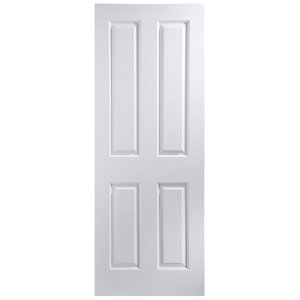 4 panel Primed White LH & RH Internal Door  (H)1981mm (W)838mm